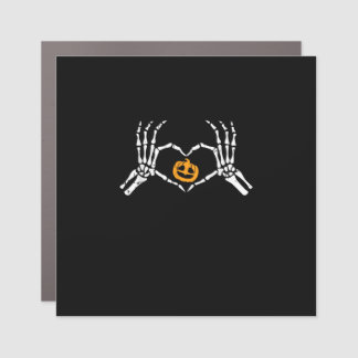 Skeleton Hand Heart Halloween Costume Pumpkin Car Magnet