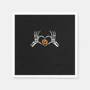 Skeleton Hand Heart Halloween Costume Pumpkin Napkins