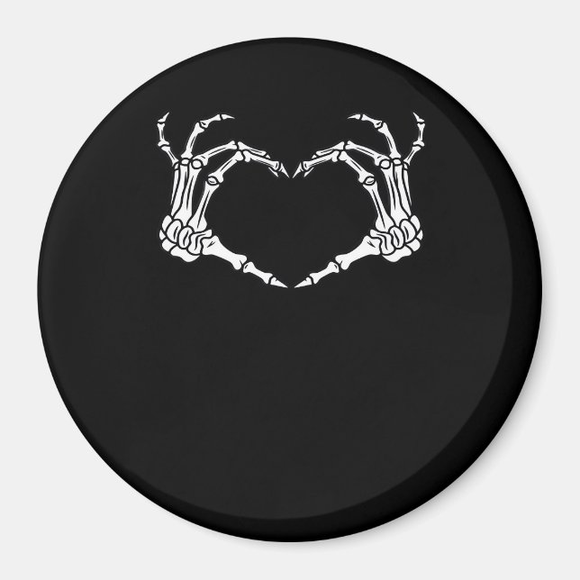Skeleton Hand Heart Halloween Design Aesthetic Magnet (Front)