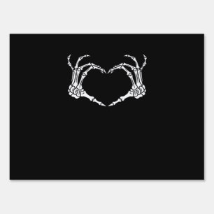Skeleton Hand Heart Halloween Design Aesthetic Sign
