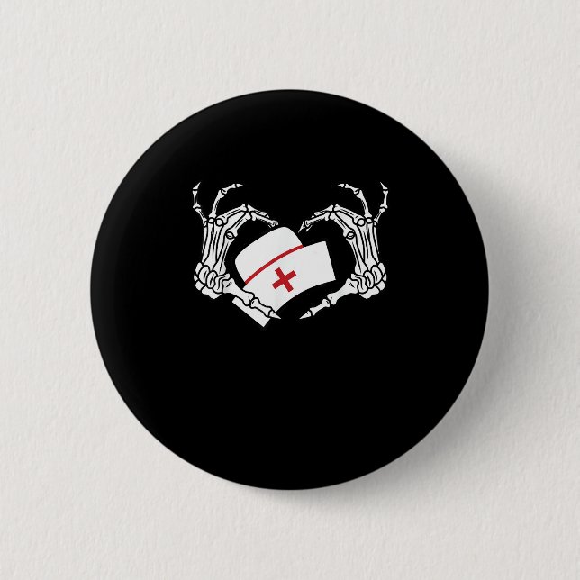 Skeleton Hand Heart Lazy Diy Halloween Costume Nur Button (Front)