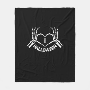Skeleton Hand Heart Lazy Halloween Costume Funny Fleece Blanket