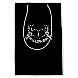 Skeleton Hand Heart Lazy Halloween Costume Funny Medium Gift Bag