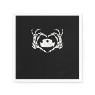 Skeleton Hand Heart Lazy Halloween Costume Funny N Napkins