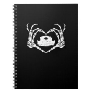 Skeleton Hand Heart Lazy Halloween Costume Funny N Notebook