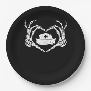 Skeleton Hand Heart Lazy Halloween Costume Funny N Paper Plates