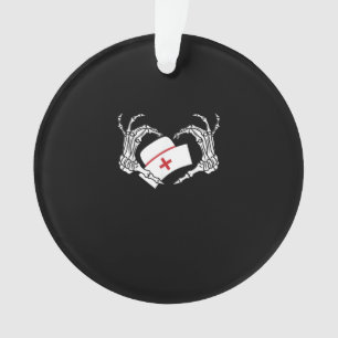 Skeleton Hand Heart Lazy - Halloween Costume Nurse Ornament