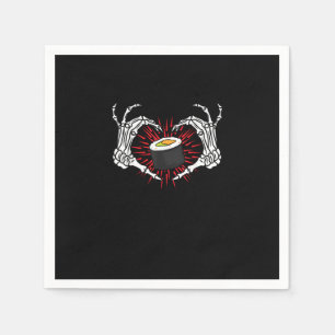 Skeleton Hand Heart Lazy - Halloween Costume Sushi Napkins