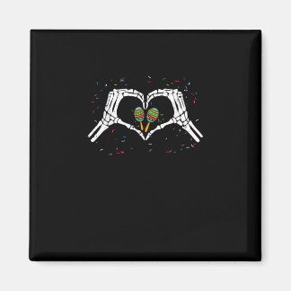 Skeleton Hand Heart Maracas Cinco De Mayo Mexican Magnet