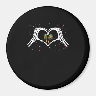 Skeleton Hand Heart Maracas Cinco De Mayo Mexican Magnet
