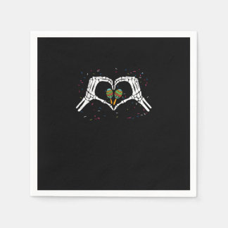 Skeleton Hand Heart Maracas Cinco De Mayo Mexican Napkins