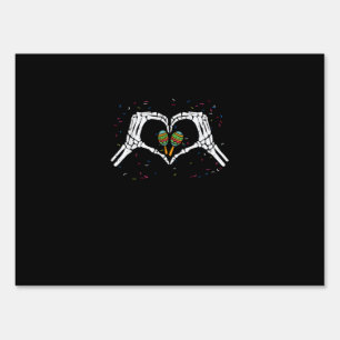 Skeleton Hand Heart Maracas Cinco De Mayo Mexican  Sign