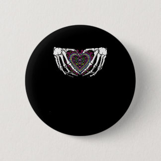 Skeleton Hand Heart Muertos Mexican Day Of Dead Button