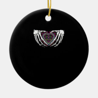 Skeleton Hand Heart Muertos Mexican Day Of Dead Ceramic Ornament