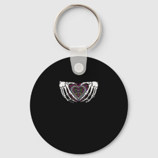 Skeleton Hand Heart Muertos Mexican Day Of Dead Keychain