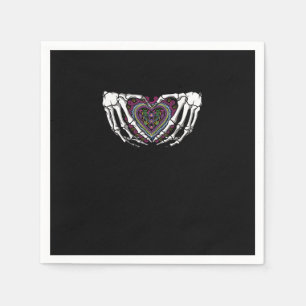 Skeleton Hand Heart Muertos Mexican Day Of Dead Napkins