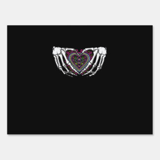 Skeleton Hand Heart Muertos Mexican Day Of Dead Sign