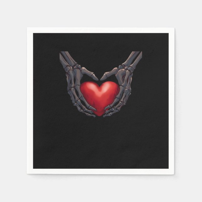 Skeleton Hand Heart Napkins (Front)