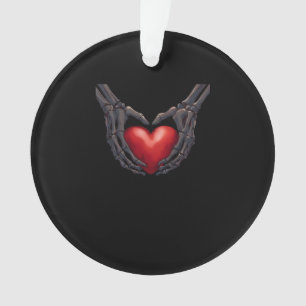 Skeleton Hand Heart Ornament
