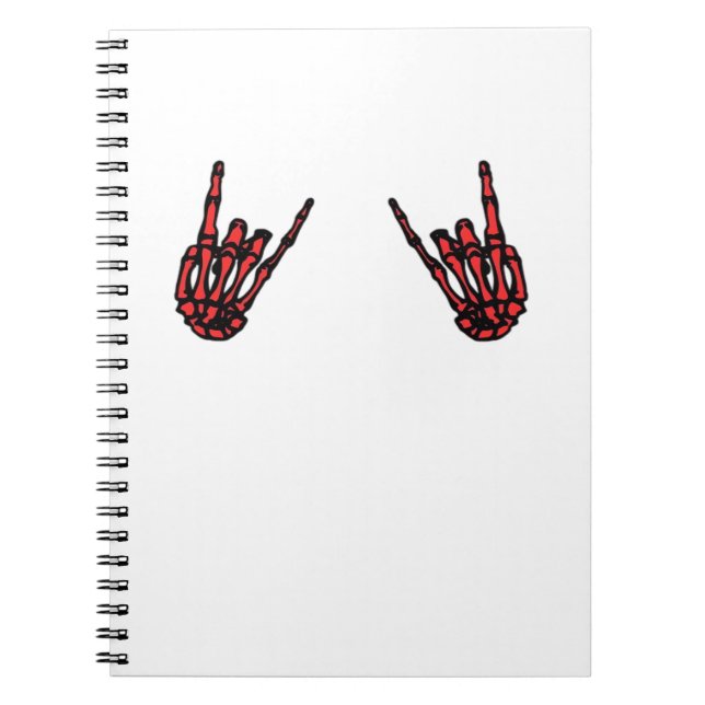 Skeleton Hand Heart Roll Red Classic Look Notebook (Front)