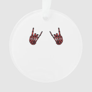 Skeleton Hand Heart Roll Red Classic Look Ornament