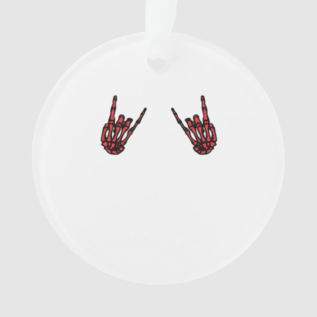 Skeleton Hand Heart Roll Red Classic Look Ornament (Front)