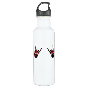 Skeleton Hand Heart Roll Red Classic Look Stainless Steel Water Bottle