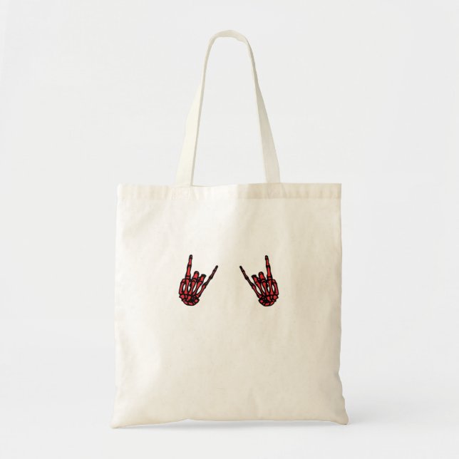 Skeleton Hand Heart Roll Red Classic Look Tote Bag (Front)
