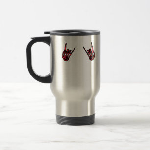 Skeleton Hand Heart Roll & Red Classic Travel Mug