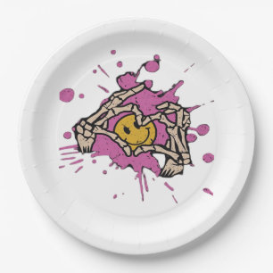 Skeleton Hand Heart Show Classic Style Paper Plates