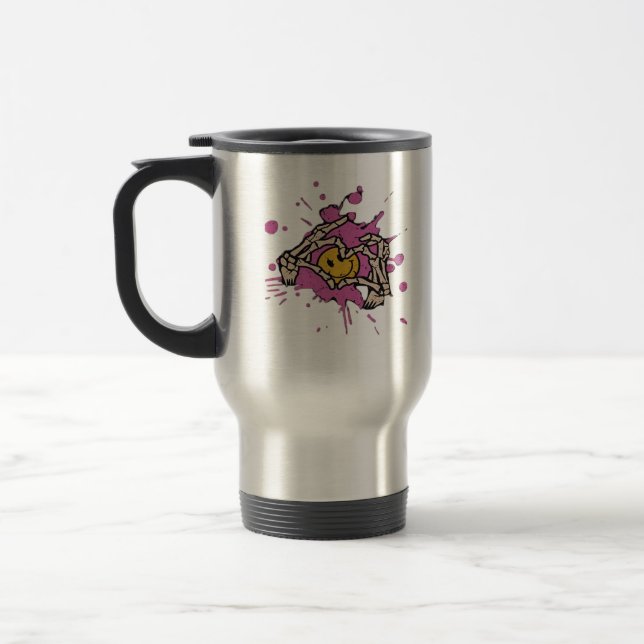 Skeleton Hand Heart Show Classic Style Travel Mug (Left)