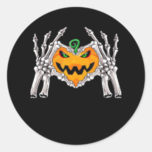 Skeleton Hand Heart Sign Bone Costume Unique Touch Classic Round Sticker