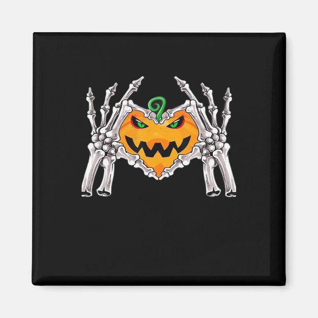 Skeleton Hand Heart Sign Bone Costume Unique Touch Magnet (Front)