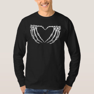 SKELETON HAND HEART Sign Bones Costume Halloween T-Shirt