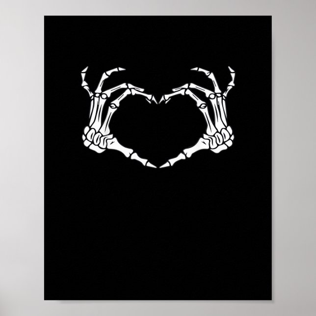 Skeleton Hand Heart Sign Costume Halloween Classic (Front)