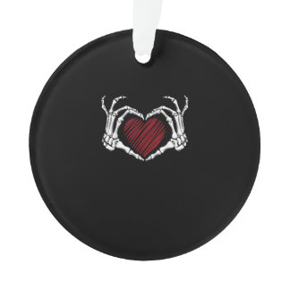 Skeleton Hand Heart Sign Costume Trending Hallowee Ornament