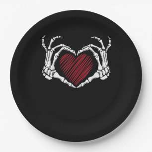 Skeleton Hand Heart Sign Costume Trending Hallowee Paper Plates