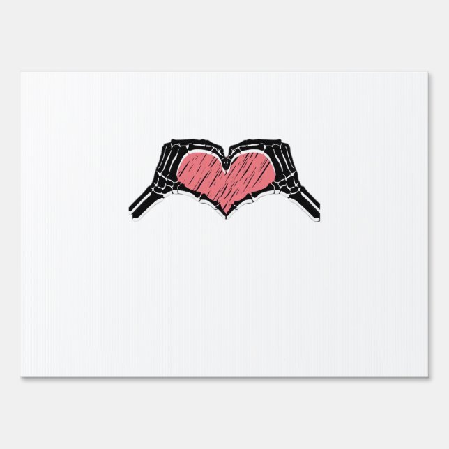 Skeleton Hand Heart Sign Valentines Day Classic (Front)