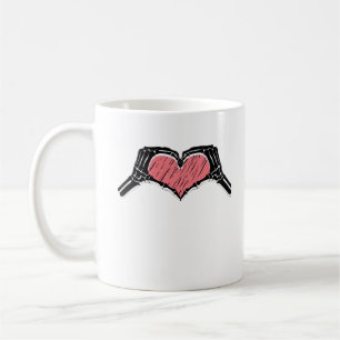 Skeleton Hand Heart Sign Valentines Day Classic Coffee Mug