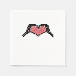 Skeleton Hand Heart Sign Valentines Day Classic Napkins