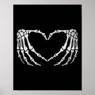 Skeleton Hand Heart Sign Vintage Halloween Costume
