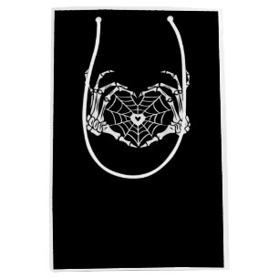 Skeleton Hand Heart Spiderweb Halloween Cobweb Par Medium Gift Bag