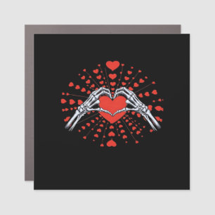 Skeleton Hand Heart Valentines Day Funny 2025 Hear Car Magnet