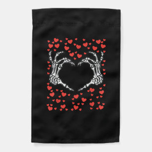 Skeleton Hand Heart Valentines Day Funny Classic Garden Flag
