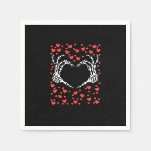 Skeleton Hand Heart Valentines Day Funny Classic Napkins