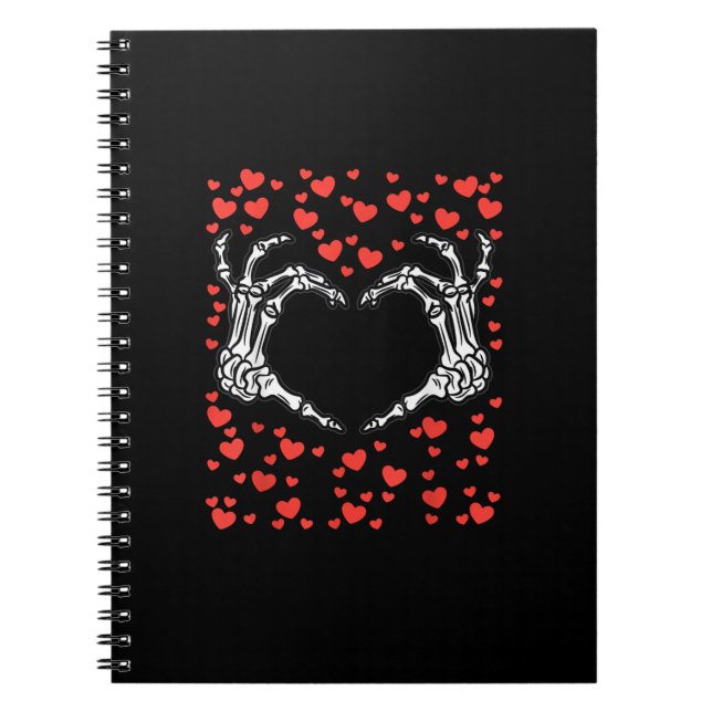 Skeleton Hand Heart Valentines Day Funny Classic Notebook (Front)