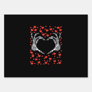 Skeleton Hand Heart Valentines Day Funny Classic Sign