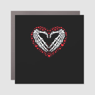 Skeleton Hand Heart Valentines Day Funny Couple Car Magnet