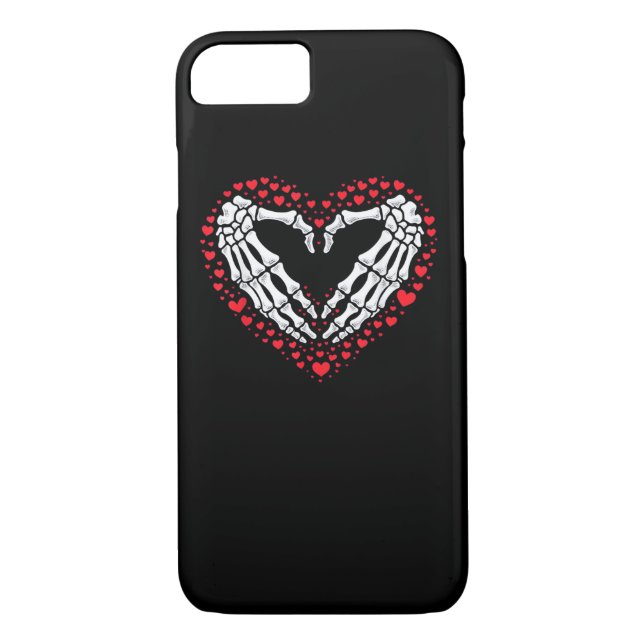 Skeleton Hand Heart Valentines Day Funny Couple Cu Case-Mate iPhone Case (Back)