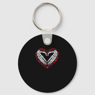Skeleton Hand Heart Valentines Day Funny Couple Keychain